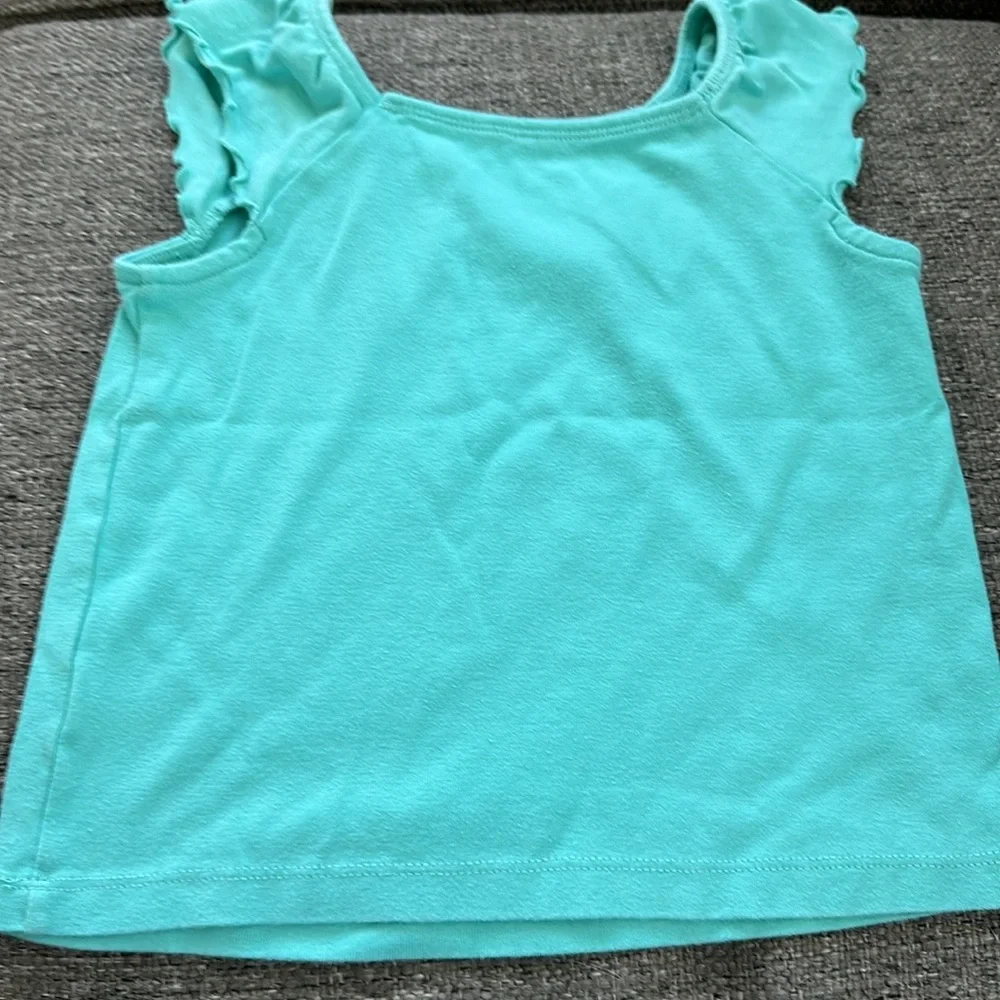Gymboree Girls Teal Daddy’s Little Monkey Embroidered Tank Top Size 5